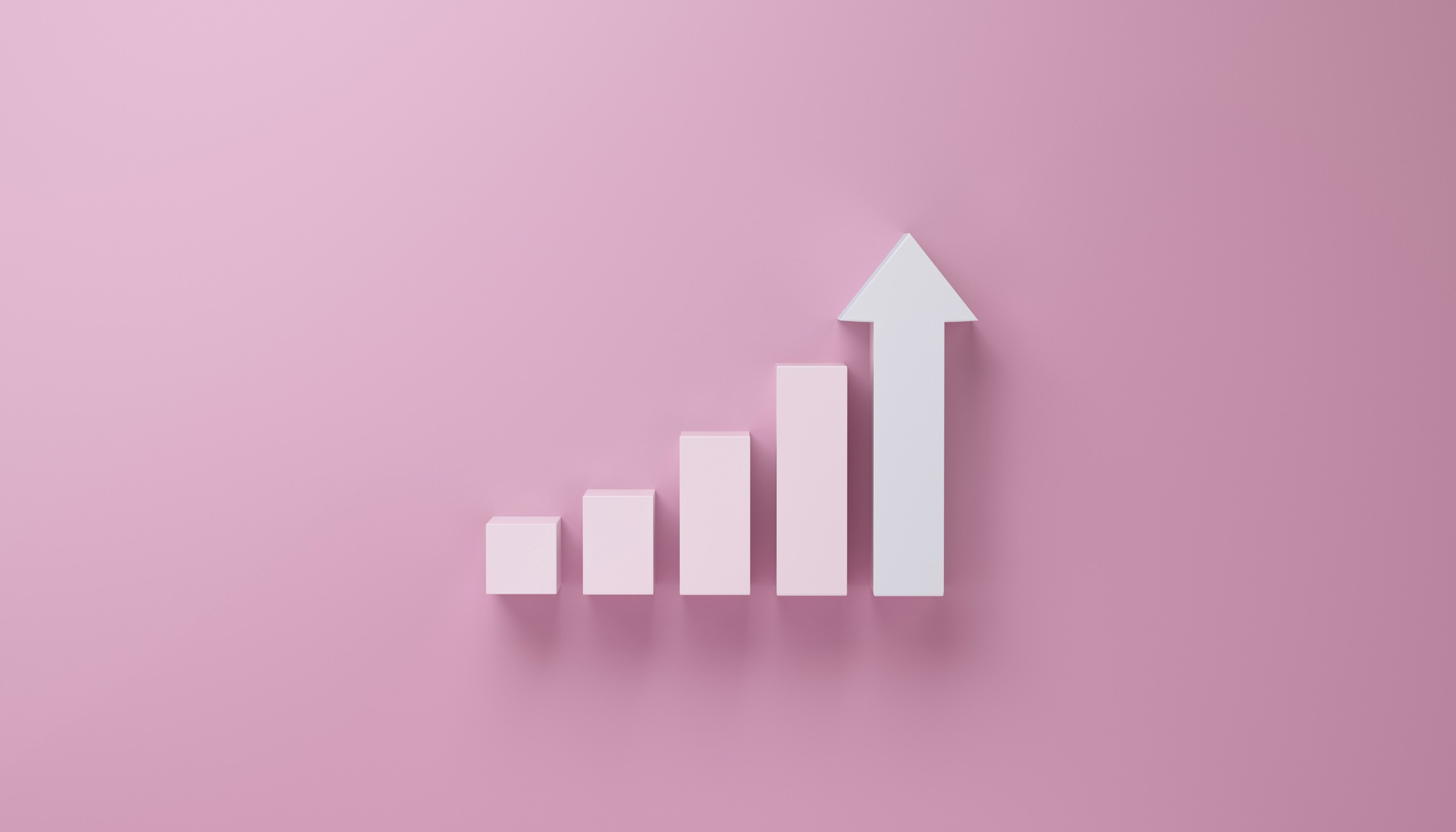 White arrow to growth success,